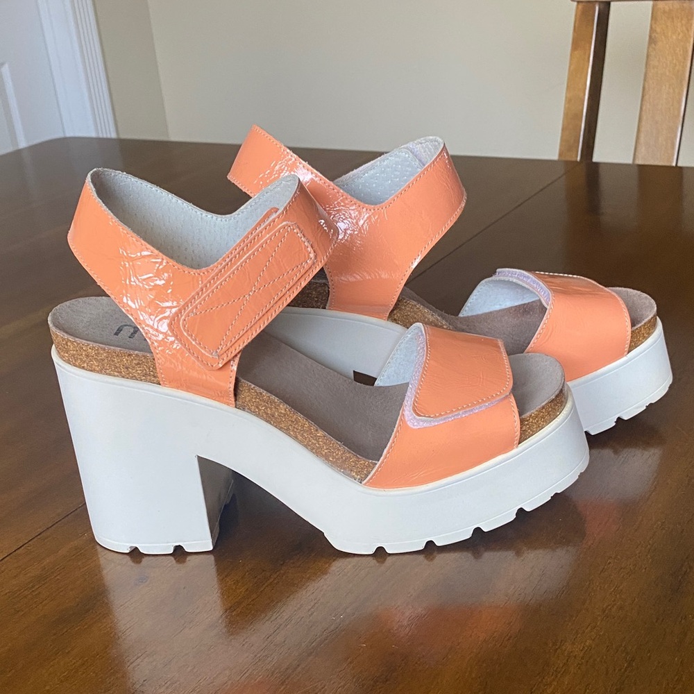 Rare Miista Orange and White Platform Sandals